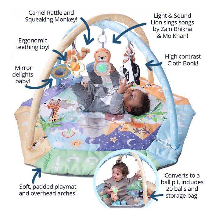 Arabic Alphabet 5-in-1 Activity Gym & Playmat