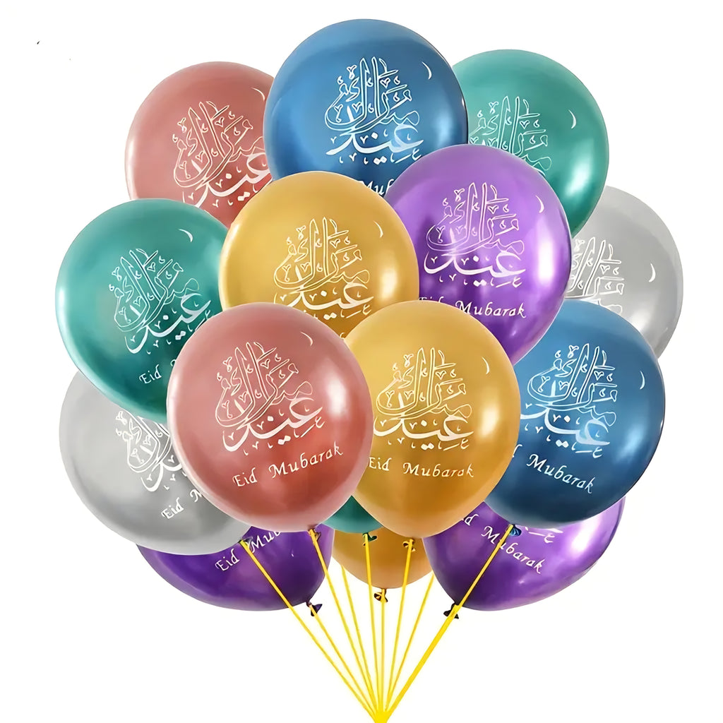 Pack of 12 Eid Mubarak Balloons