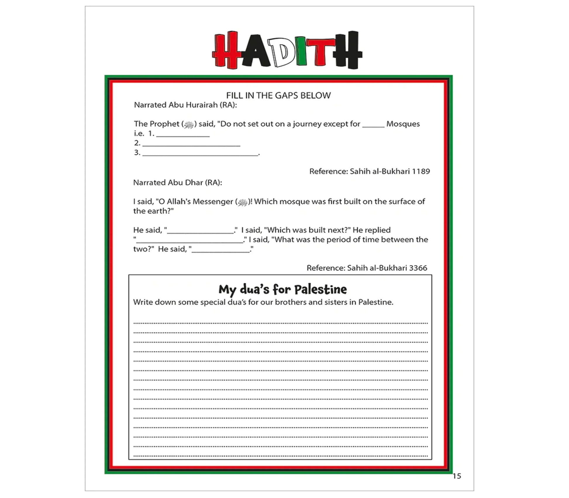 Palestine Activity Book with Stickers