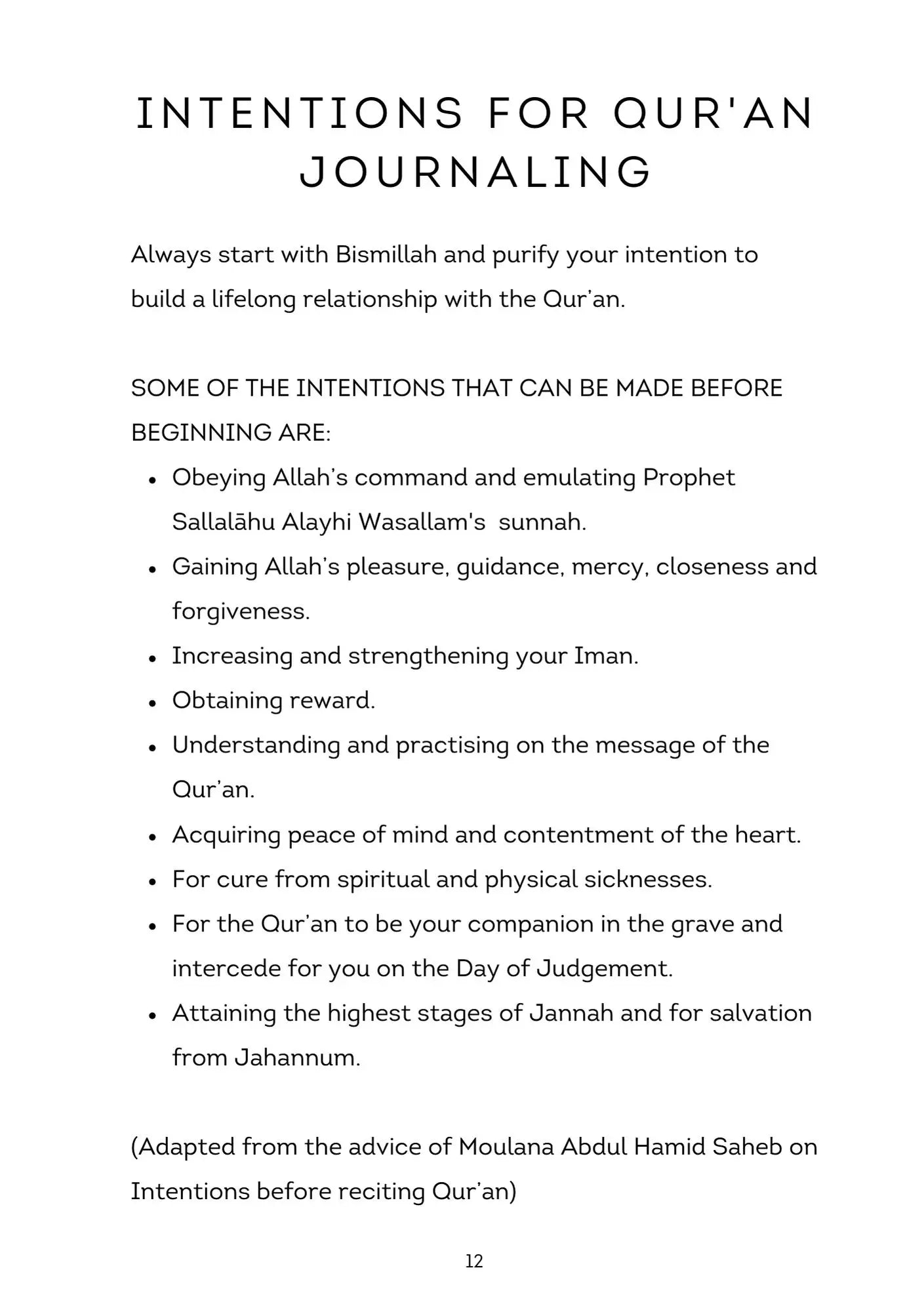 Me and My Qur'an Journal