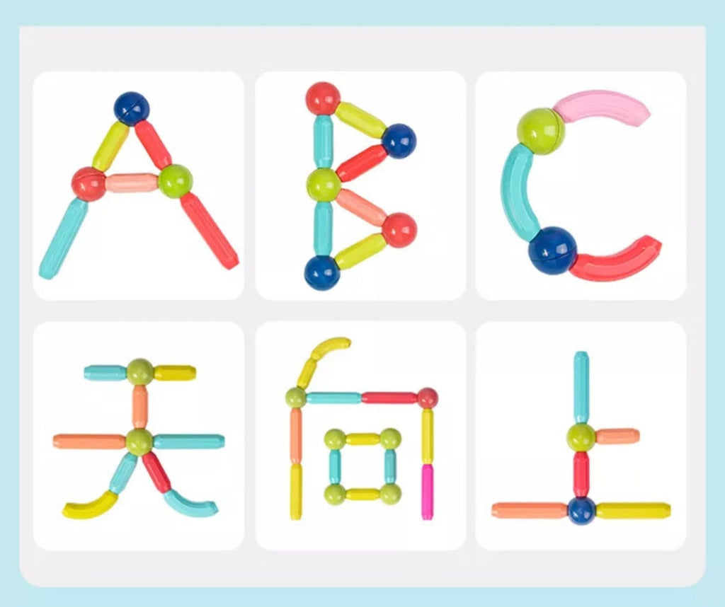 Magnetic Building Sticks: 64 Pcs
