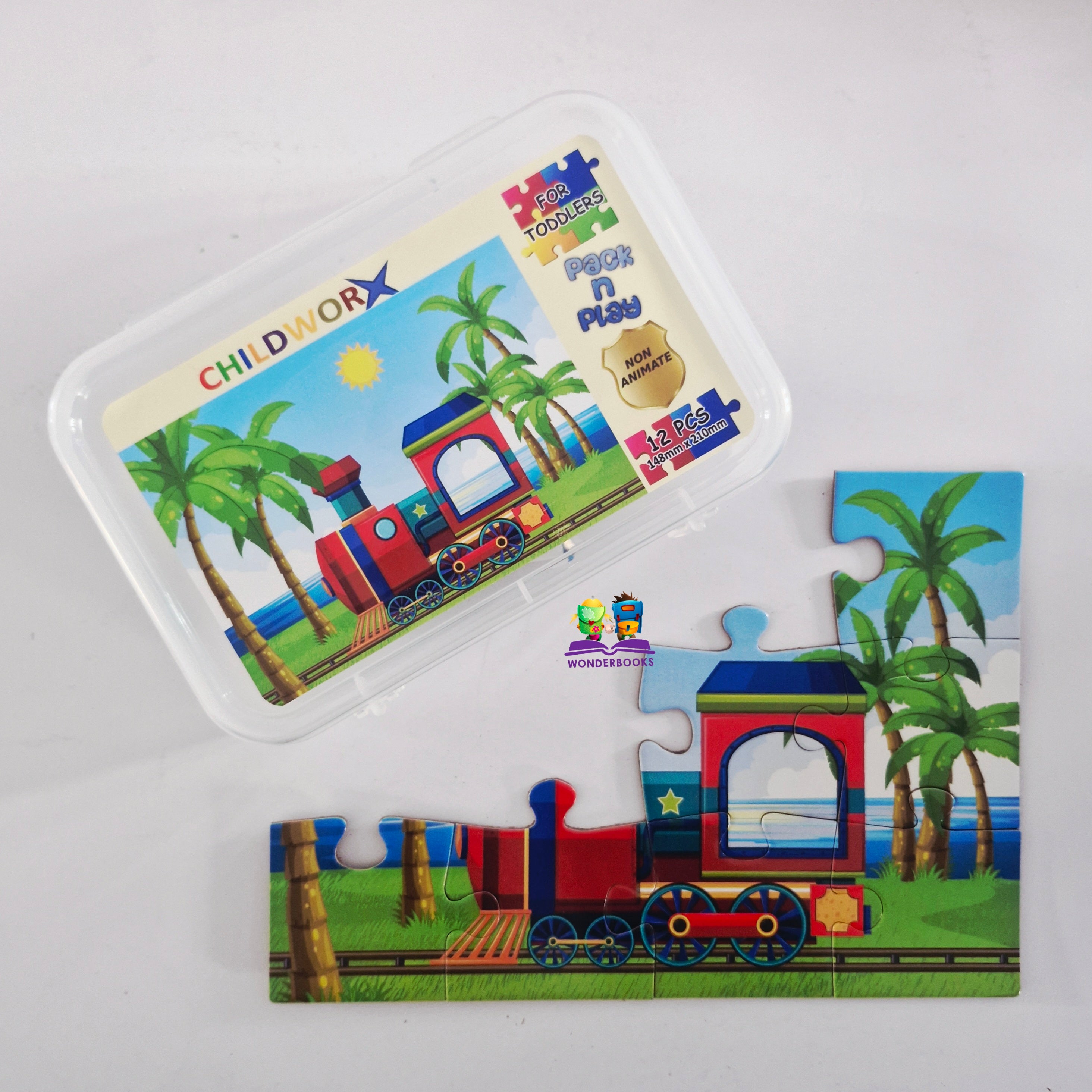12 Pc Pack n Play Train Puzzle