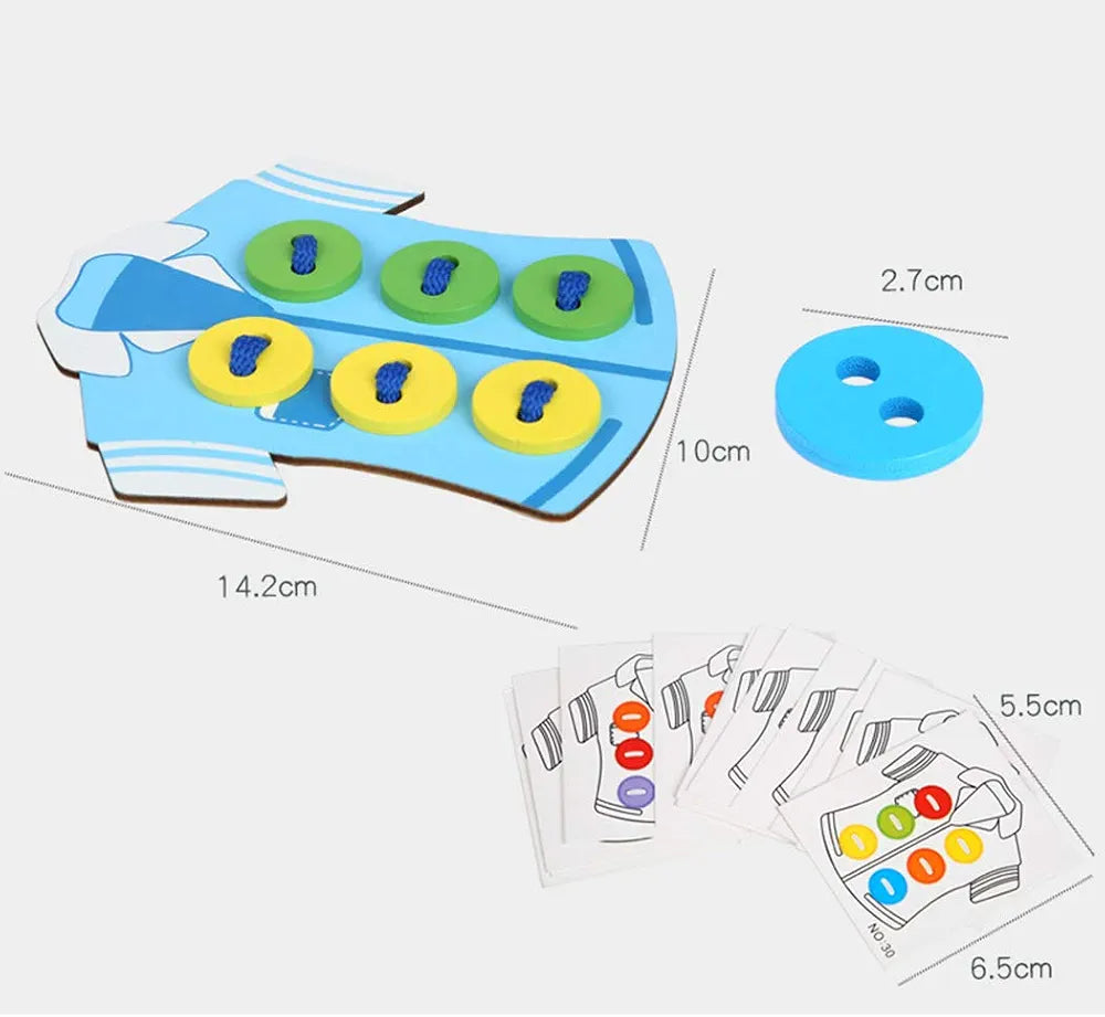 Wooden Button Threading Activity Set