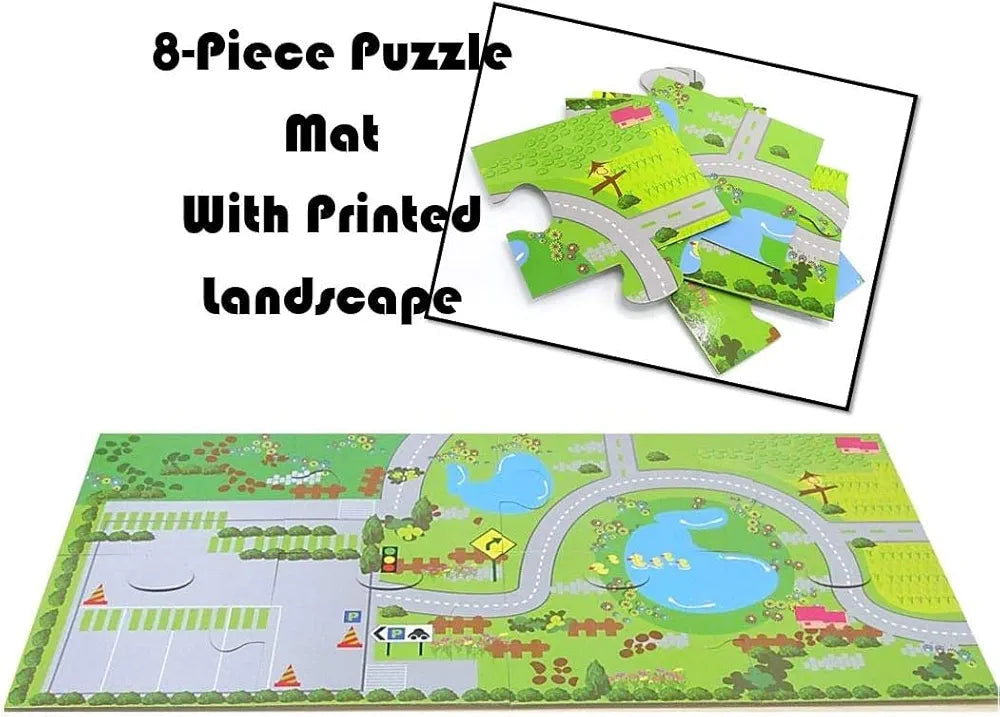 Wooden Car Track Set: 40 Piece