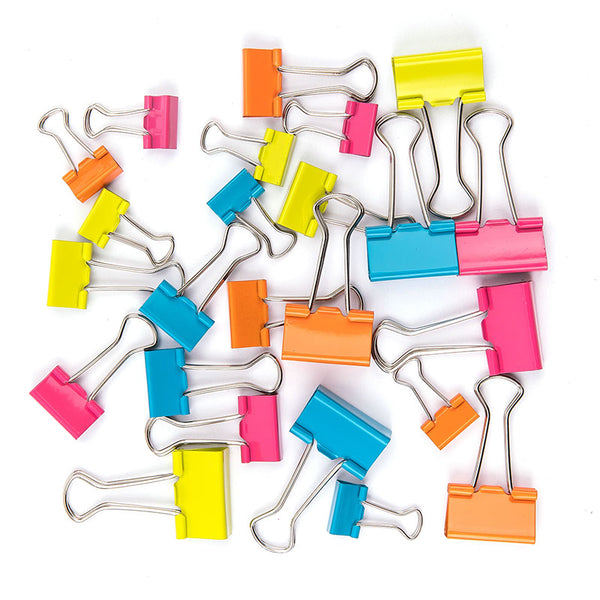 Binder Clips: Tub of 24 Asstd Sizes