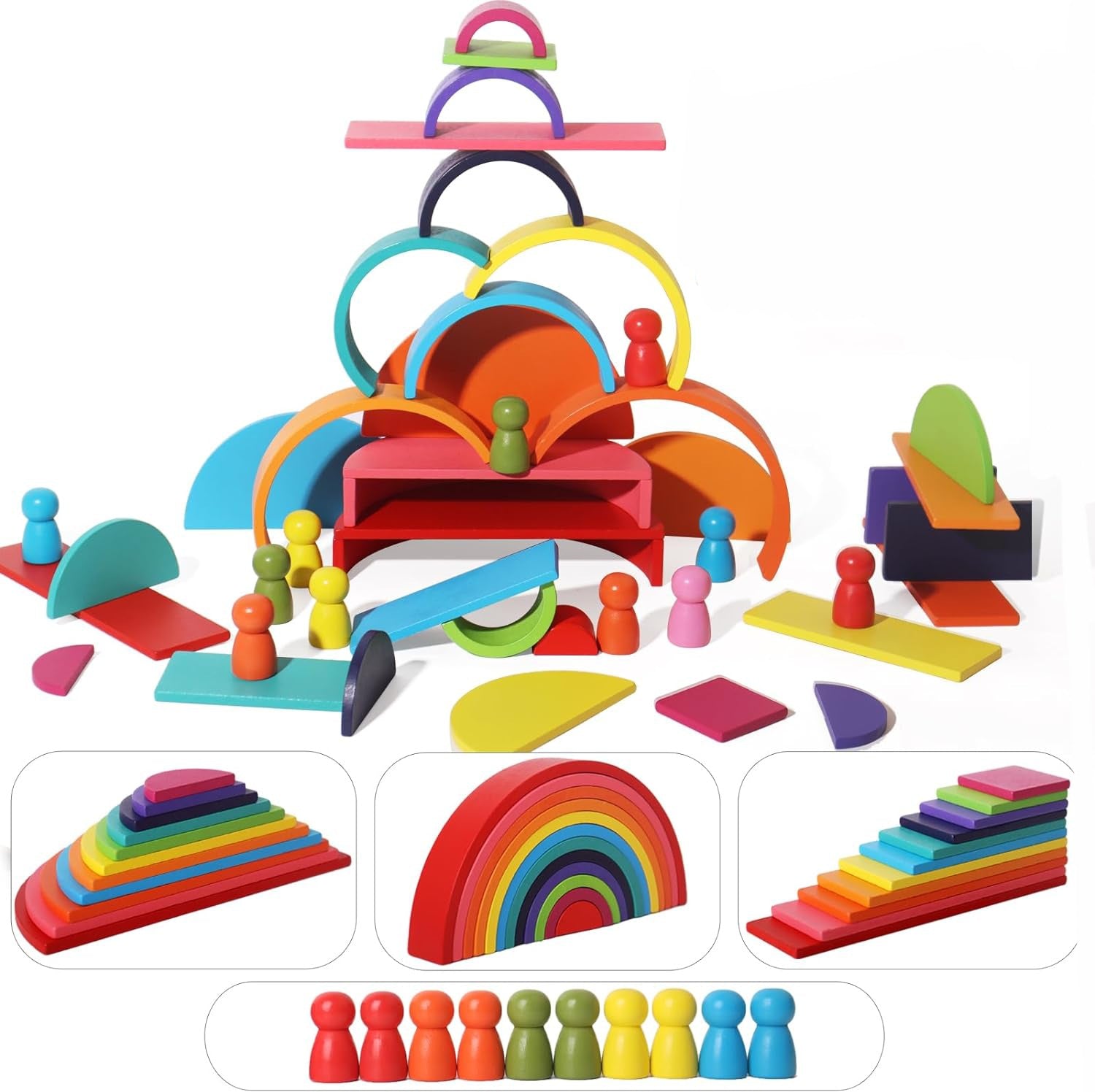 45 Piece Rainbow Stack Set