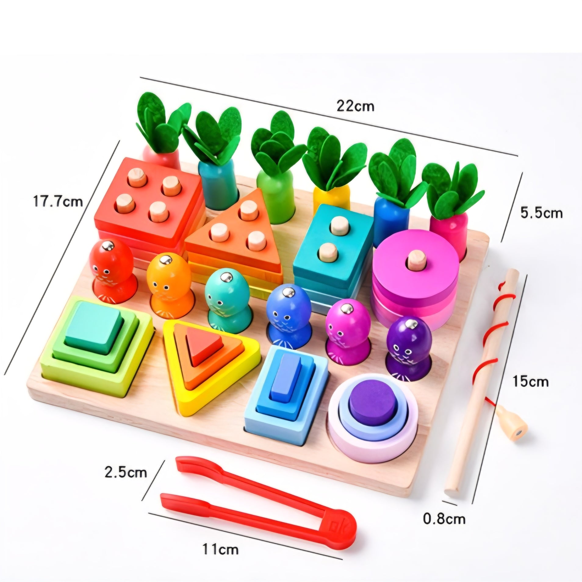 Wooden Shape Sorting & Fishing Game