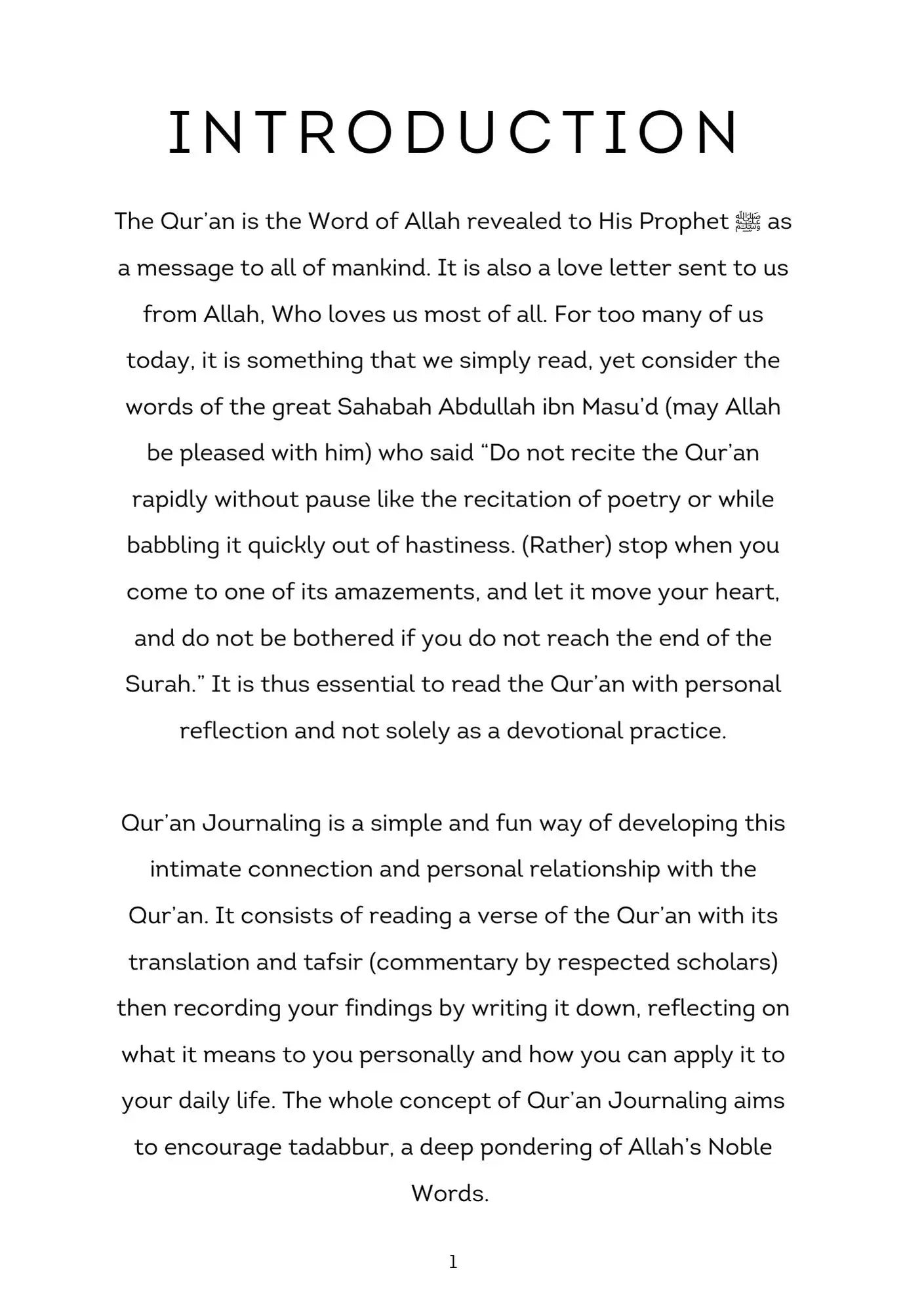 Me and My Qur'an Journal