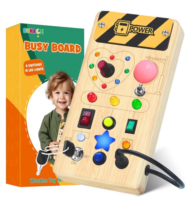 LED Switch Busy Board for Toddlers