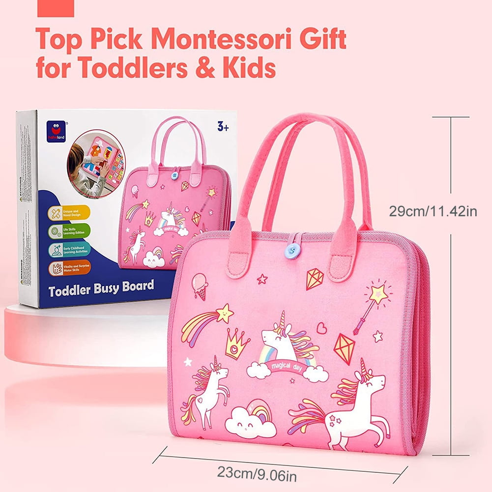 Toddler Carry Along Busy Bag: Pink