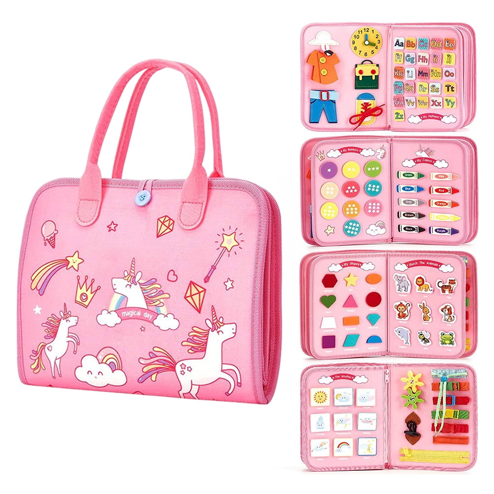 Toddler Carry Along Busy Bag: Pink