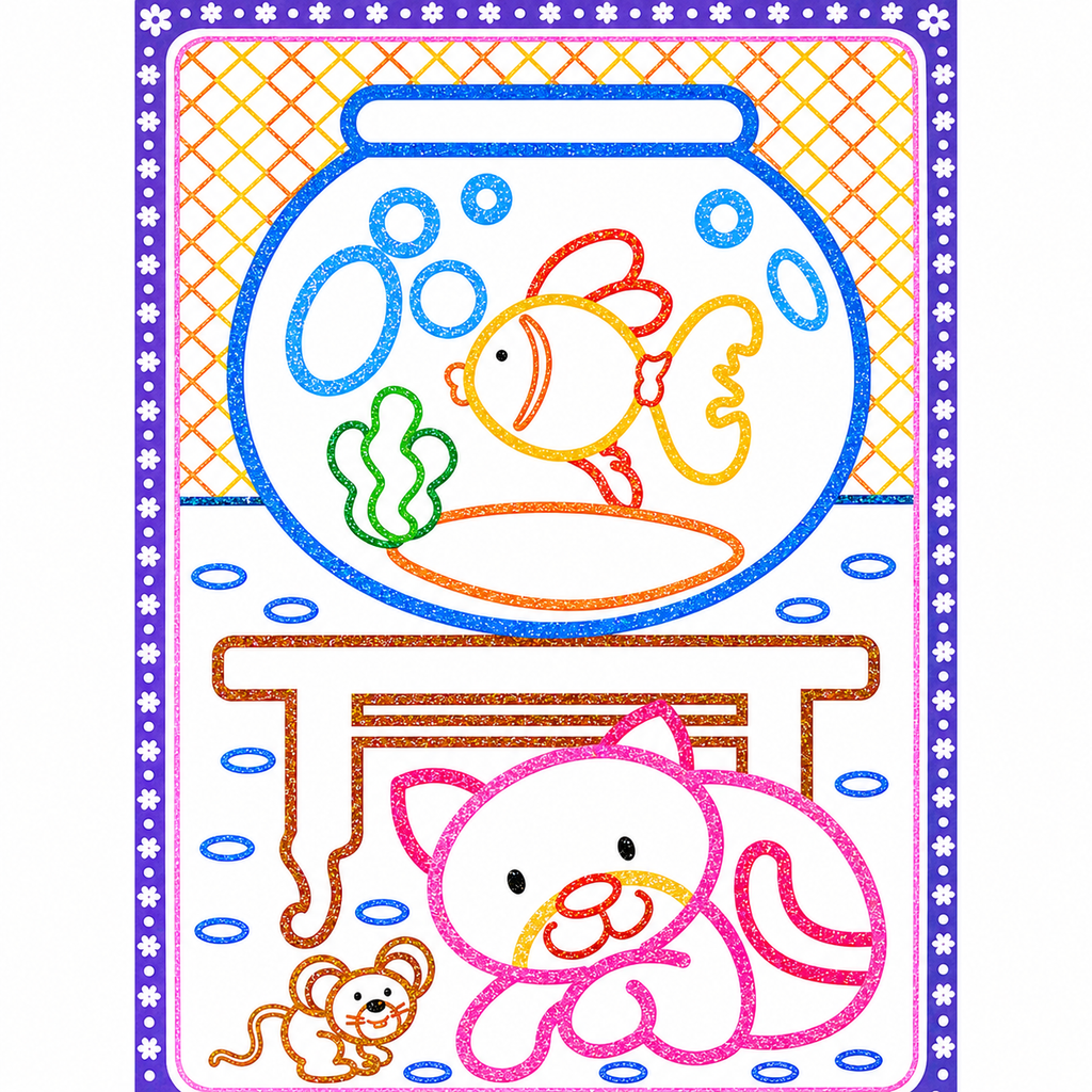 Colouring Glitters: Colouring without crossing the strokes
