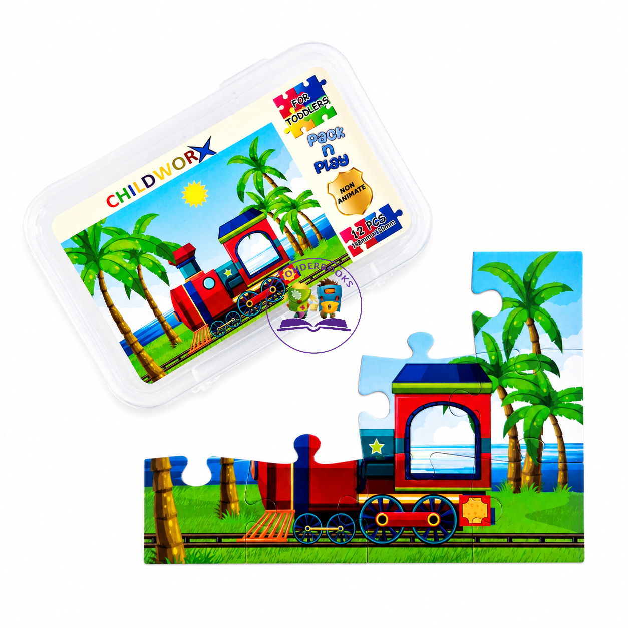 12 Pc Pack n Play Train Puzzle