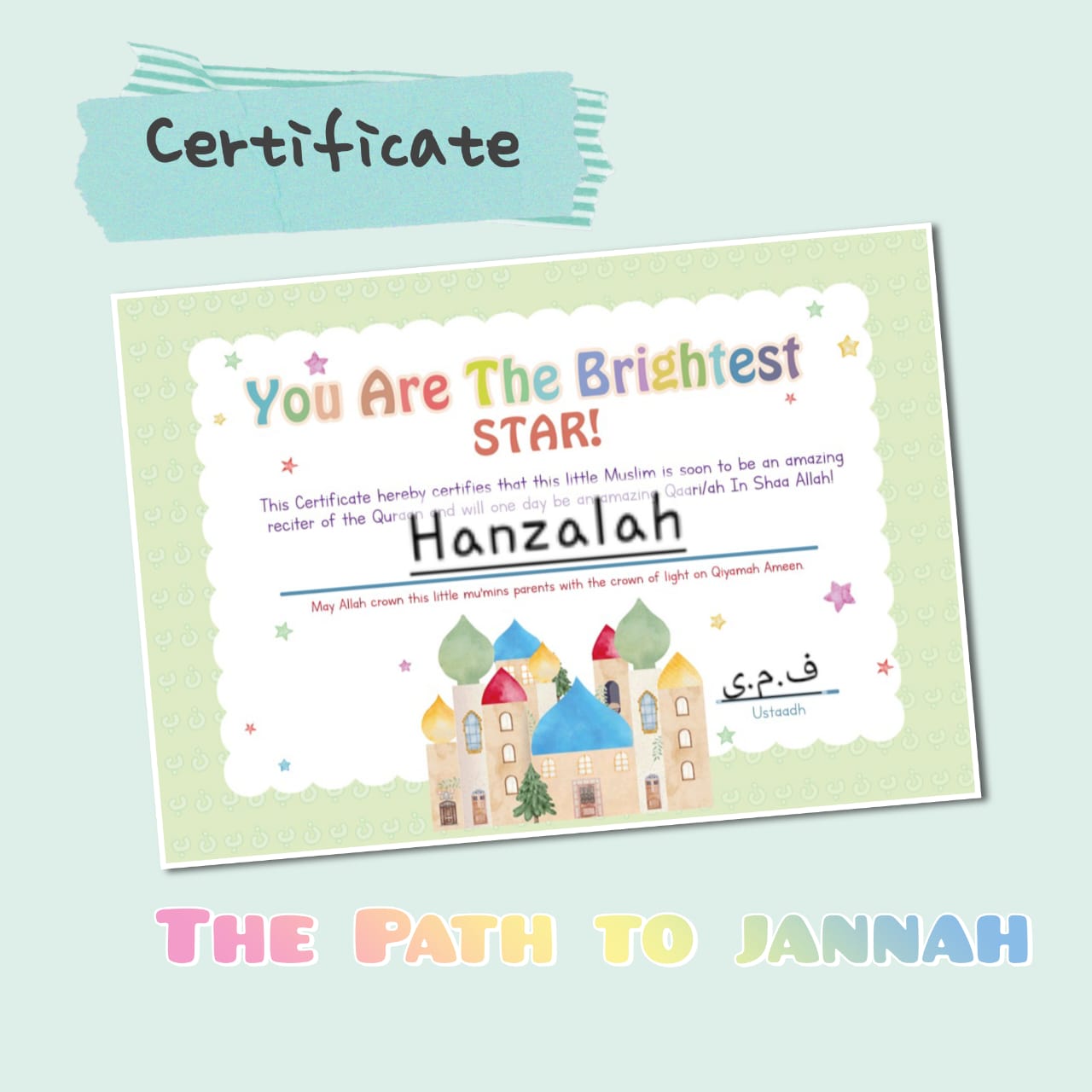 The Path to Jannah: Arabic Alphabet Colouring Book