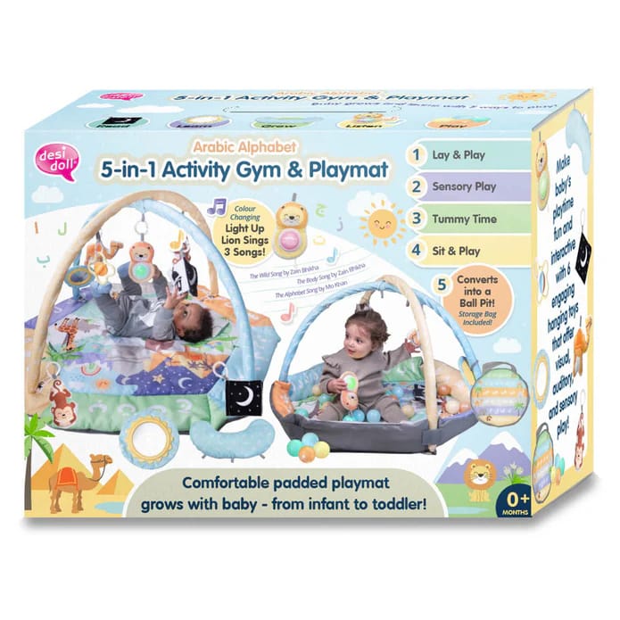 Arabic Alphabet 5-in-1 Activity Gym & Playmat