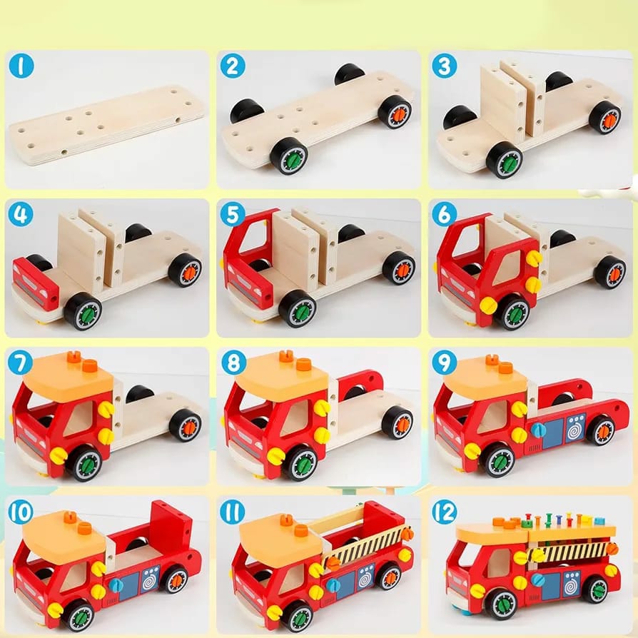 Wooden Build-A-Truck Playset