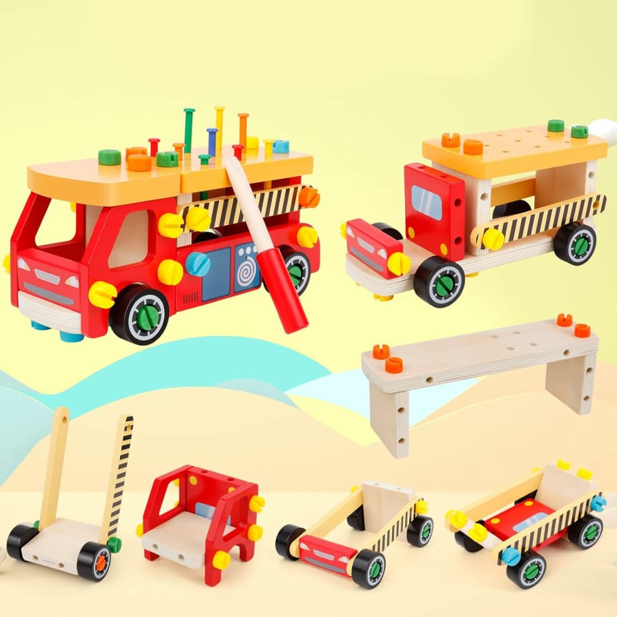 Wooden Build-A-Truck Playset