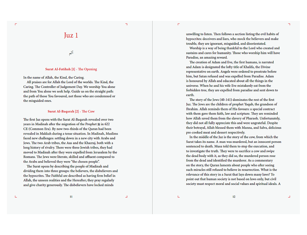 The Majestic Quran: A Summary of the 30 Chapters