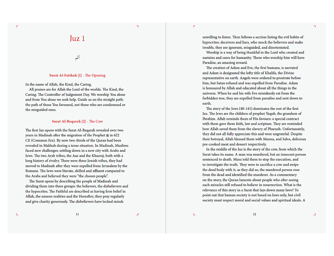 The Majestic Quran: A Summary of the 30 Chapters