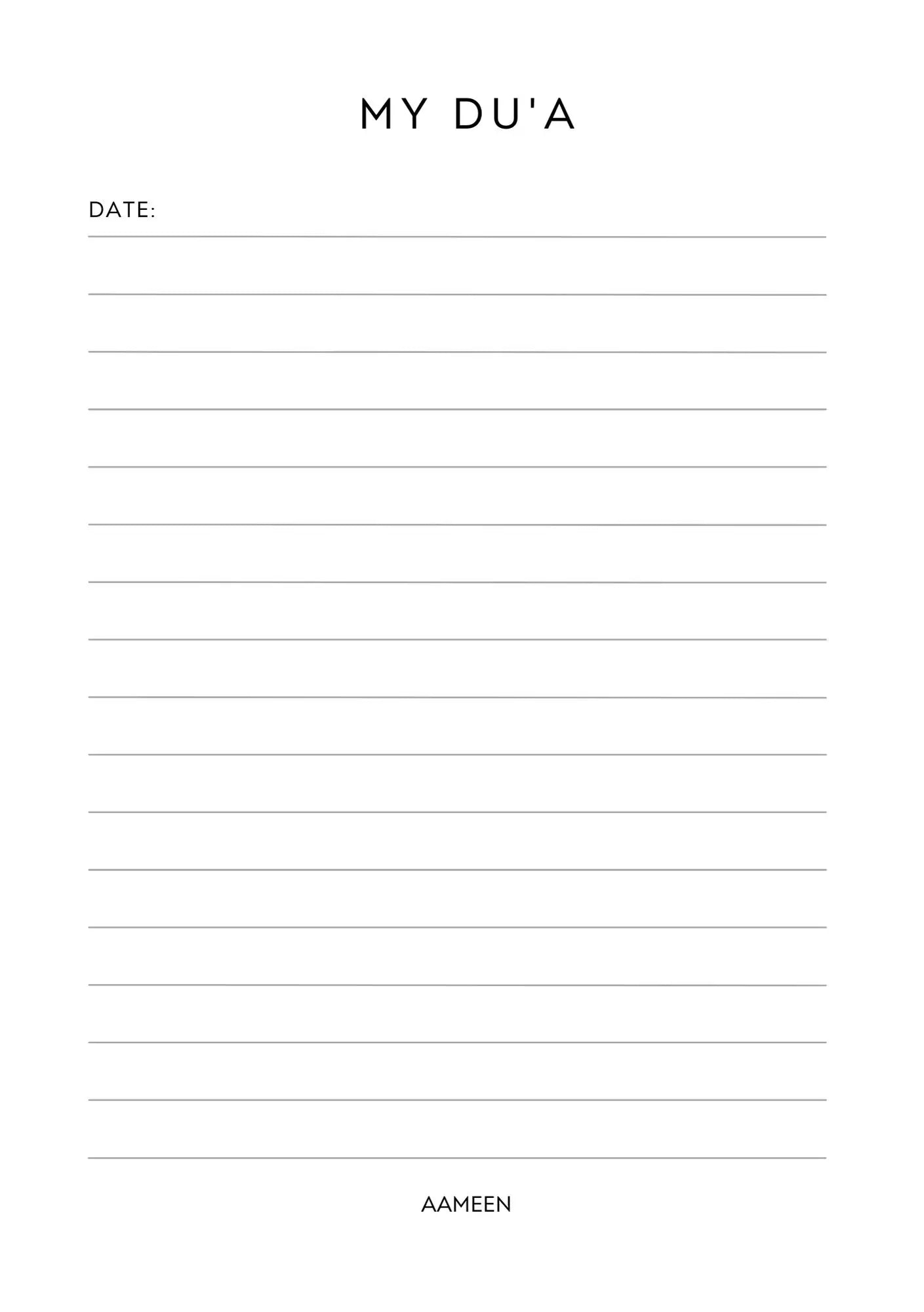 Me & My Du'as: Journal