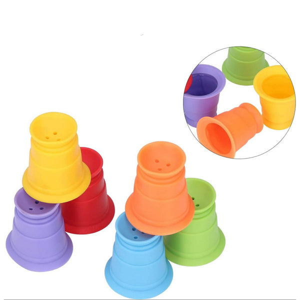 Soft Silicone Stacking Cups: Set of 6