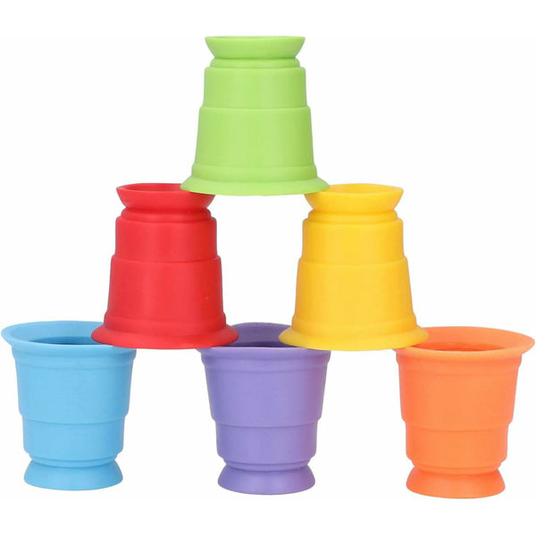 Soft Silicone Stacking Cups: Set of 6