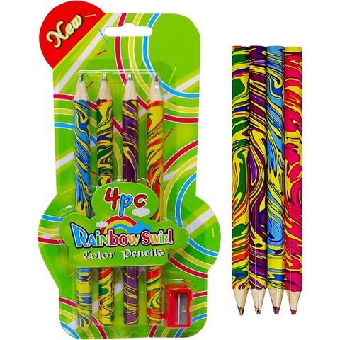 Rainbow Swirl Colour Pencils: Pack of 4