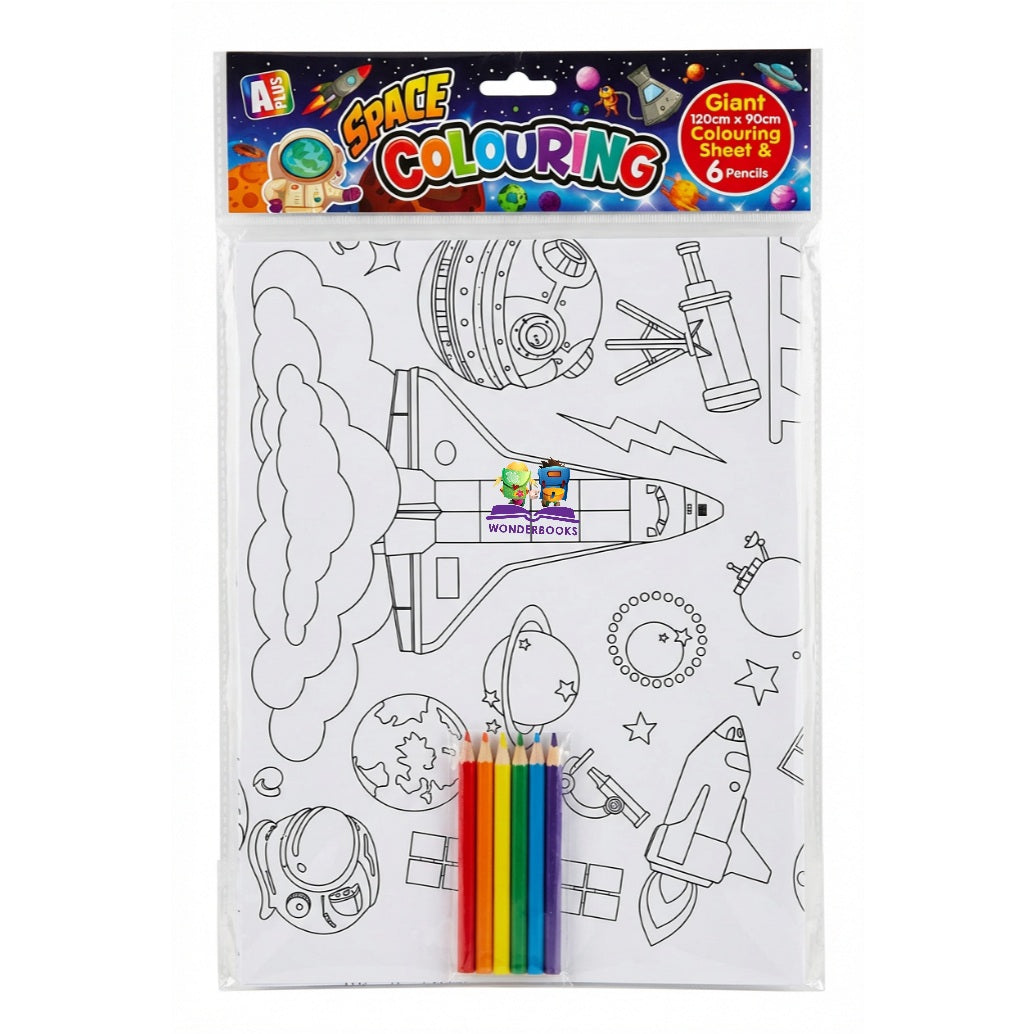 Giant Space Colouring Sheet with 6 Pencils