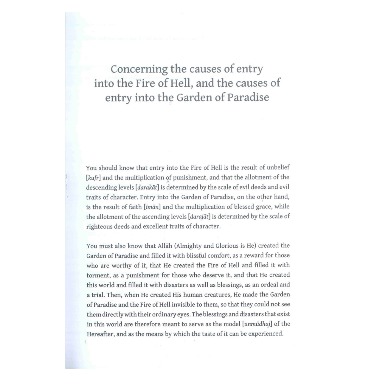 A Concise Description of Jannah & Jahannam by: Shaikh Abd Al-Qadir Al-Jilani
