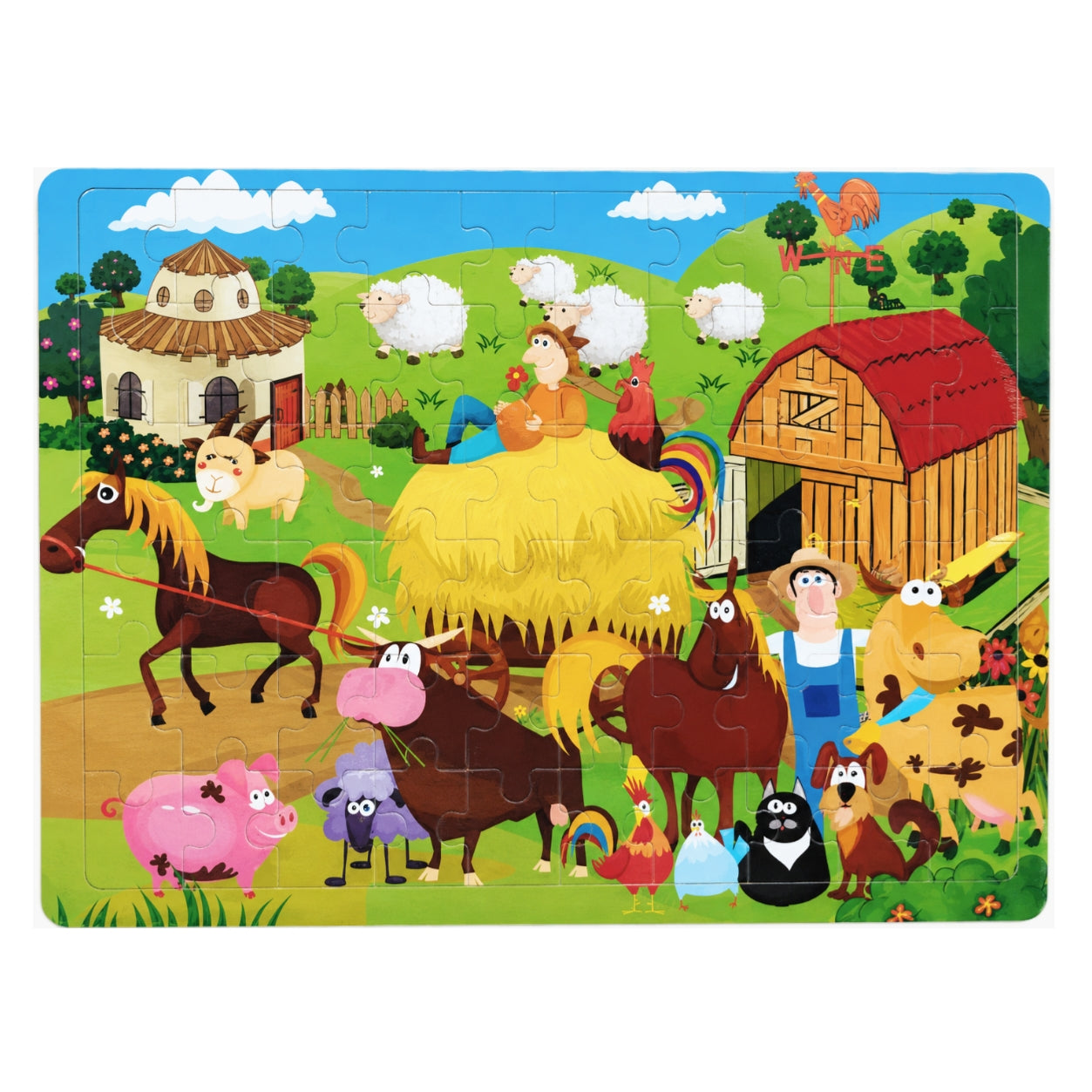 40 Piece Wooden Puzzle: Farmyard