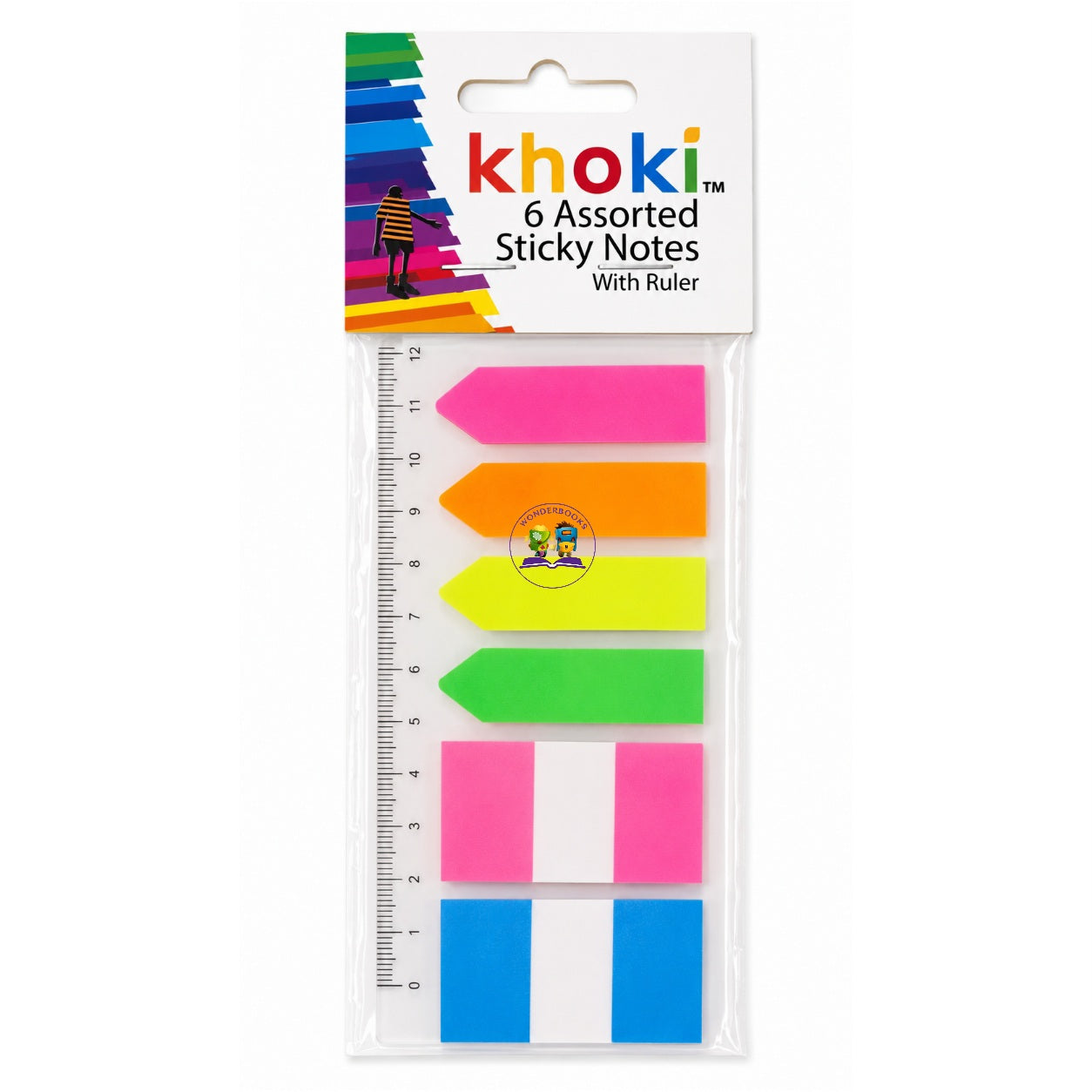 6 Assorted Sticky Notes with Ruler