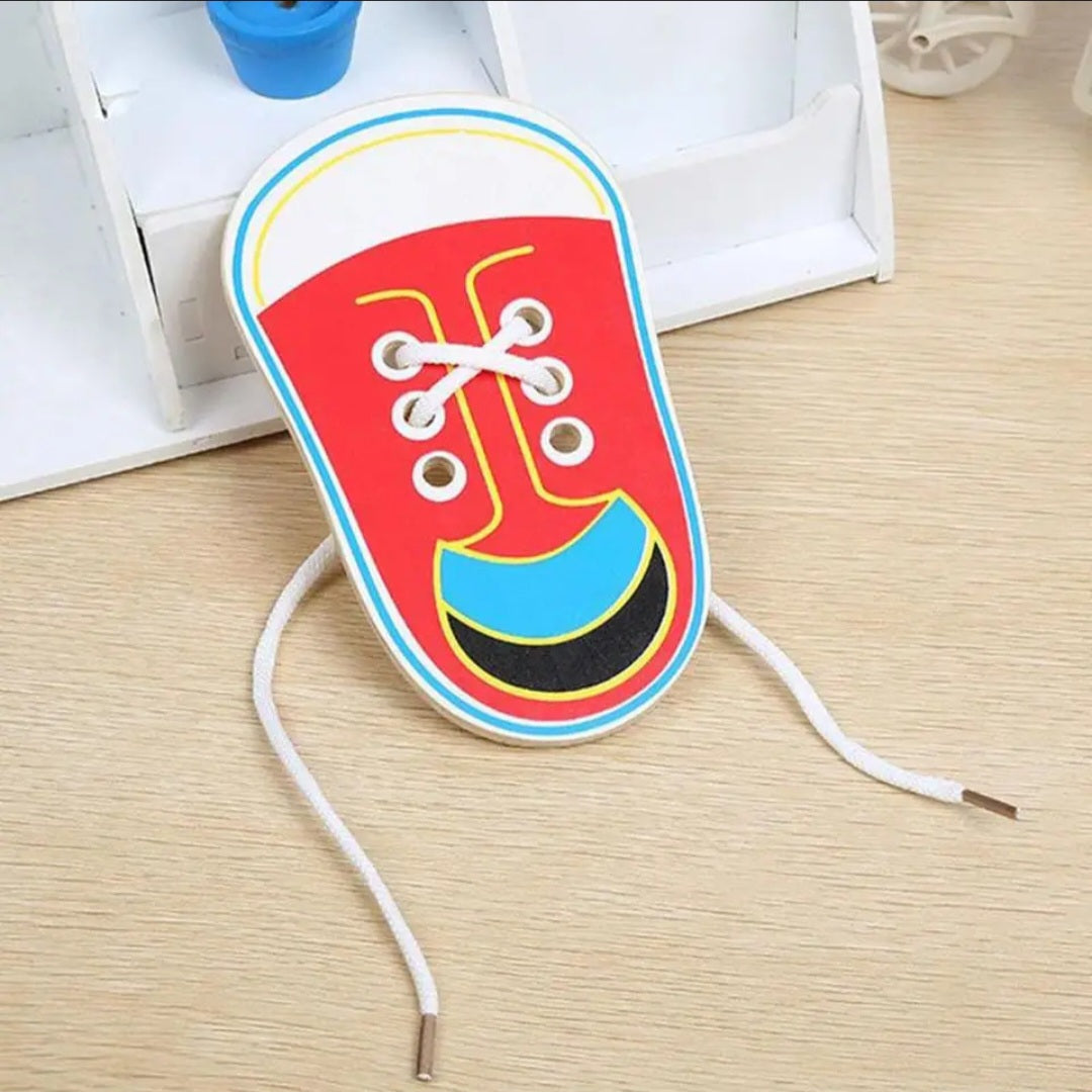 Wooden Lacing Shoe