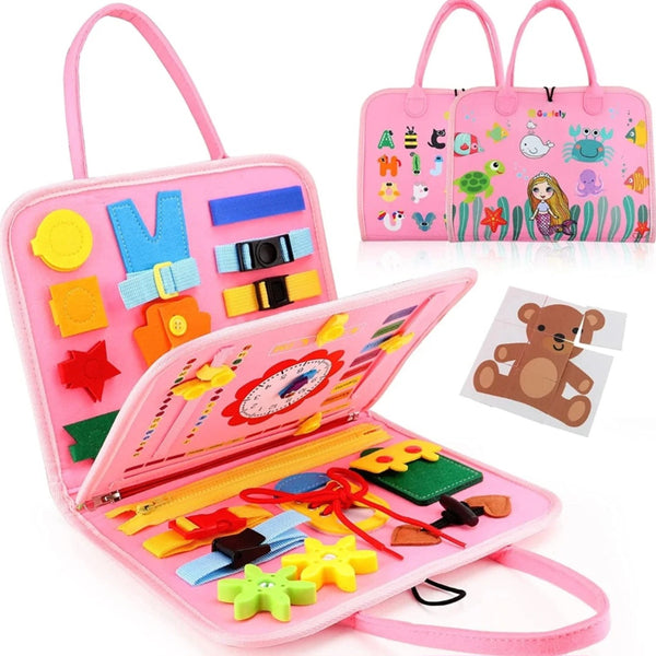 Toddler Carry Along Busy Bag: Pink