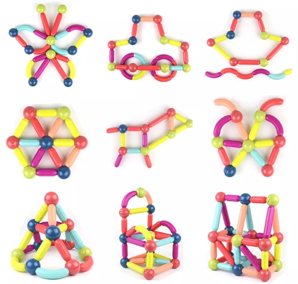 Magnetic Building Sticks: 64 Pcs