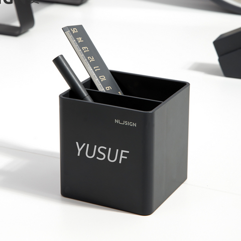 Personalised Pen Holder: Charcoal