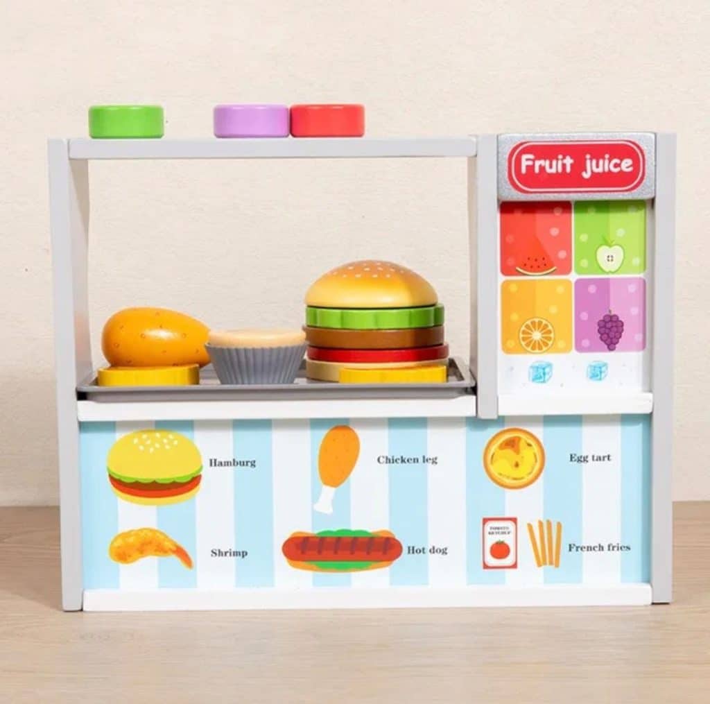 Wooden Hamburger Counter