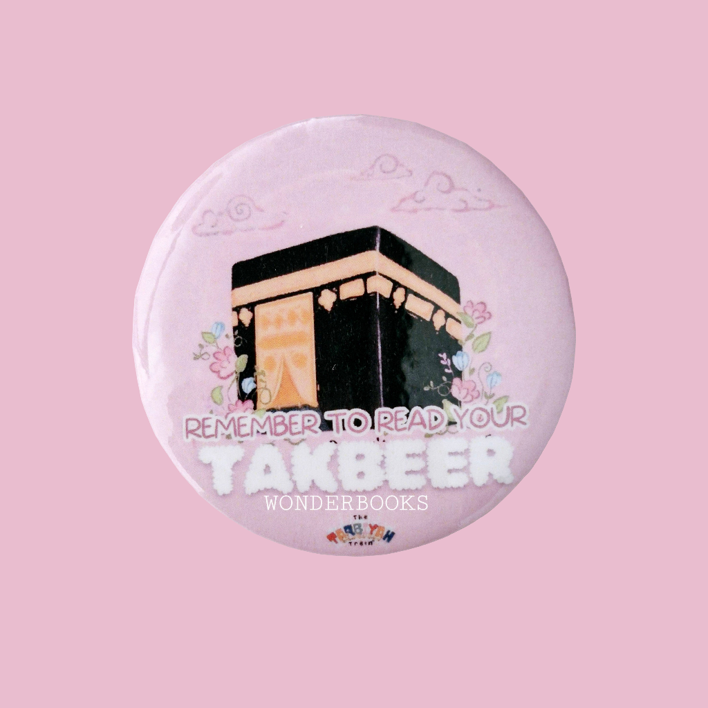 Takbeerat Reminder Badge: Simply pin the Takbeer reminder to your Musallah or Burqa