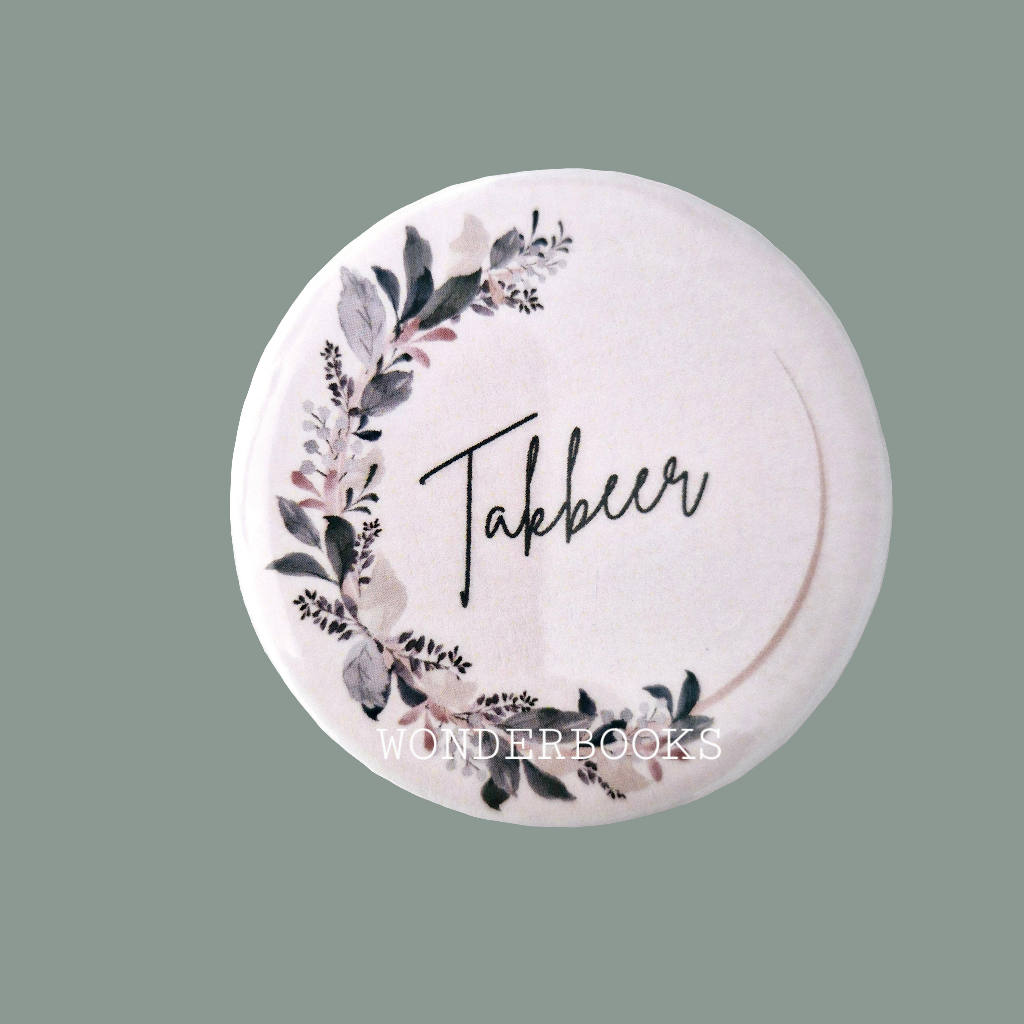 Takbeerat Reminder Badge: Simply pin the Takbeer reminder to your Musallah or Burqa