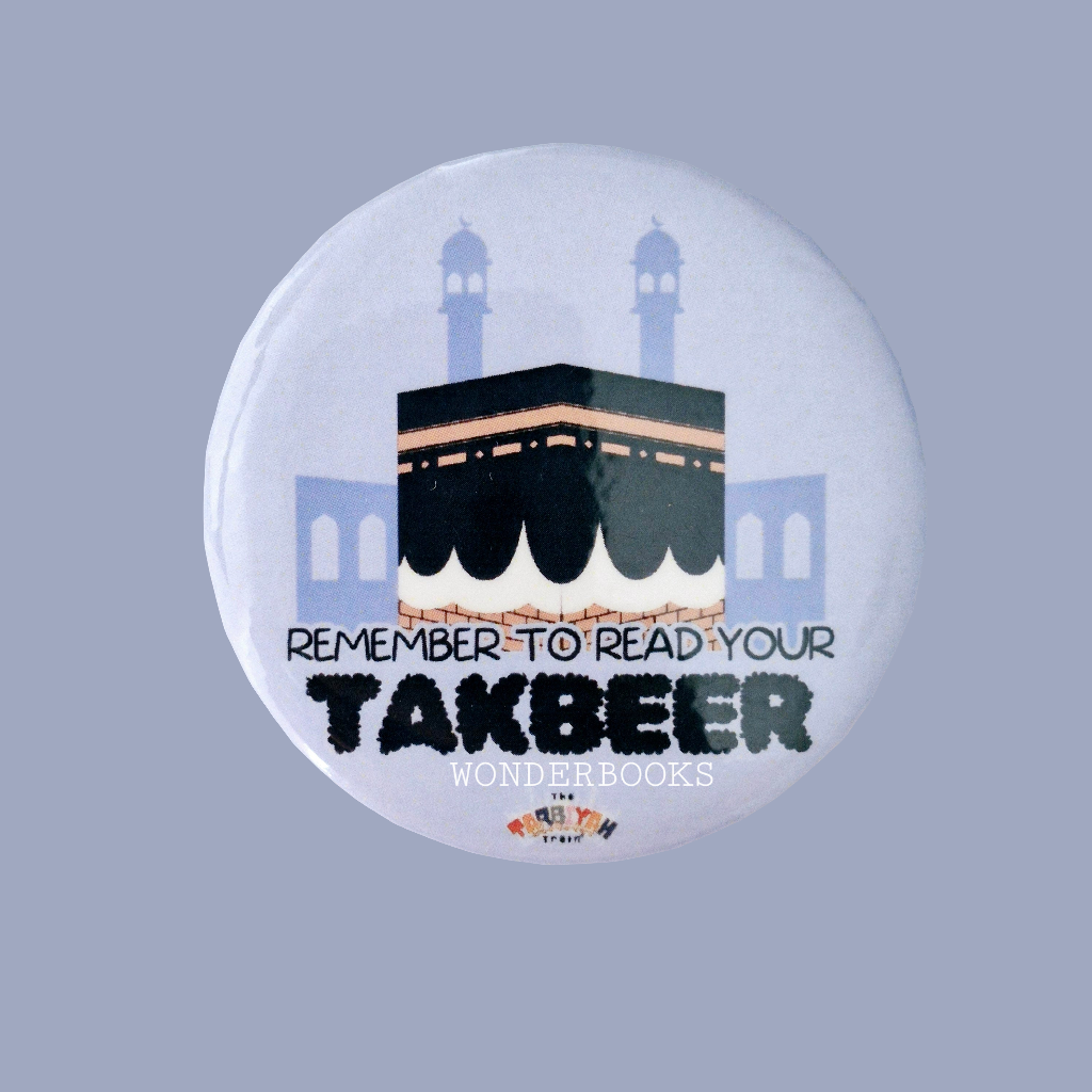 Takbeerat Reminder Badge: Simply pin the Takbeer reminder to your Musallah or Burqa