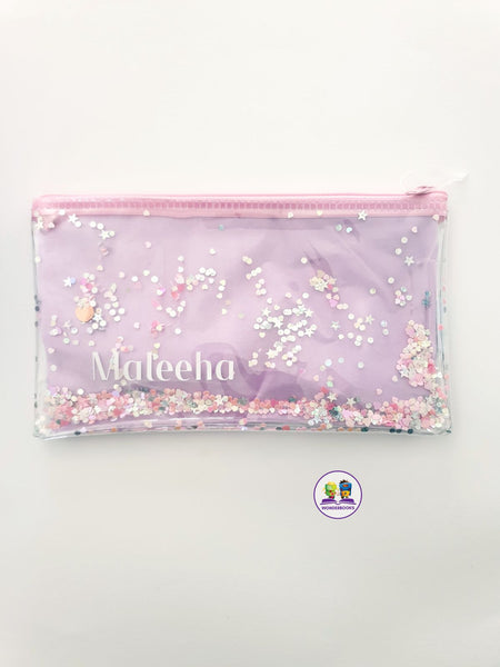 Personalised Glitter Confetti Pencil Case