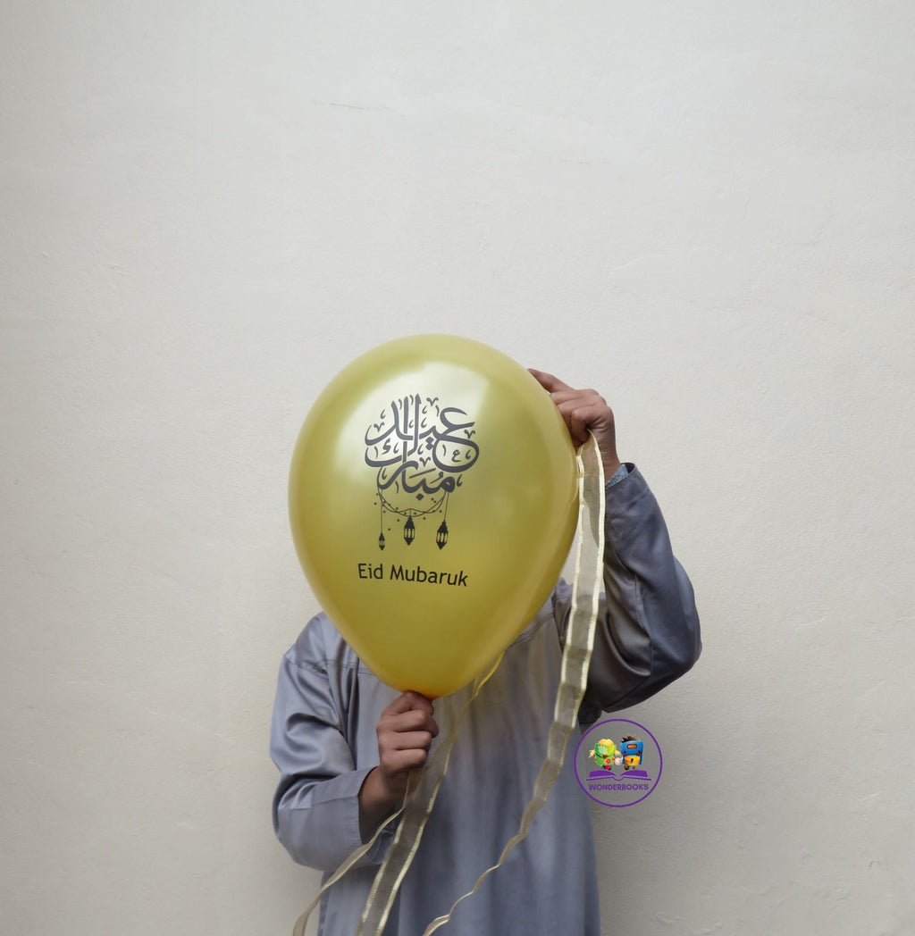 Eid Mubarak Balloons - Gold 10s