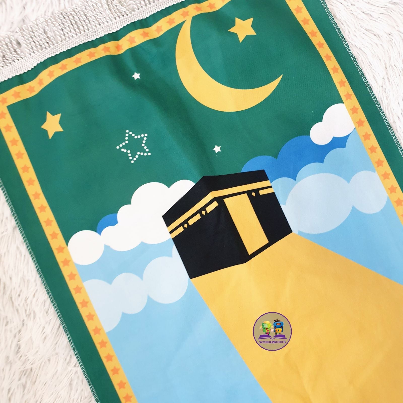 Kiddies Personalised Musallah: Green/Yellow Kaba