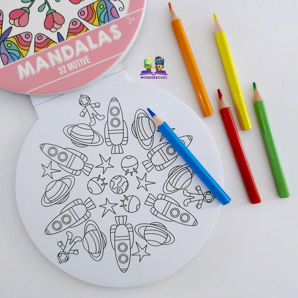 Mandala Colouring Notepad + Colour Pencils