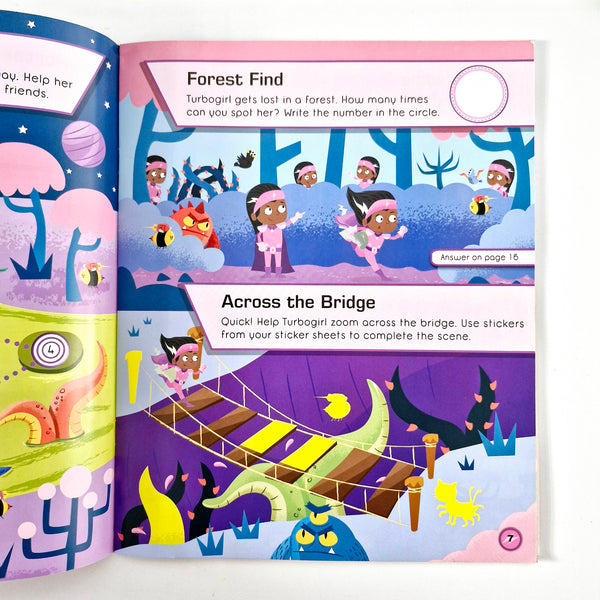 Turbo Girl Superhero Sticker and Activity Book