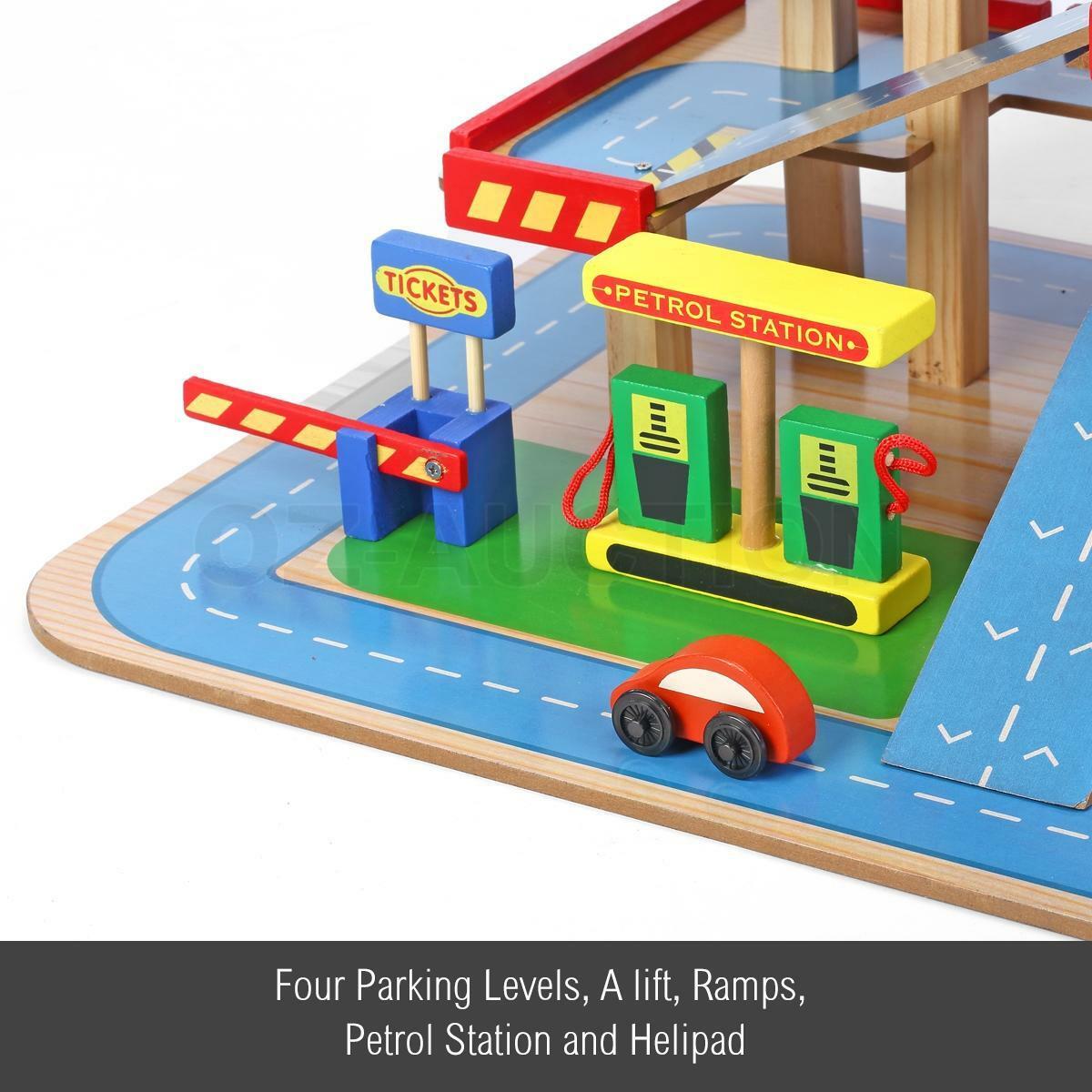 Classic Four-Level Wooden Car Park Set - Slight imperfections