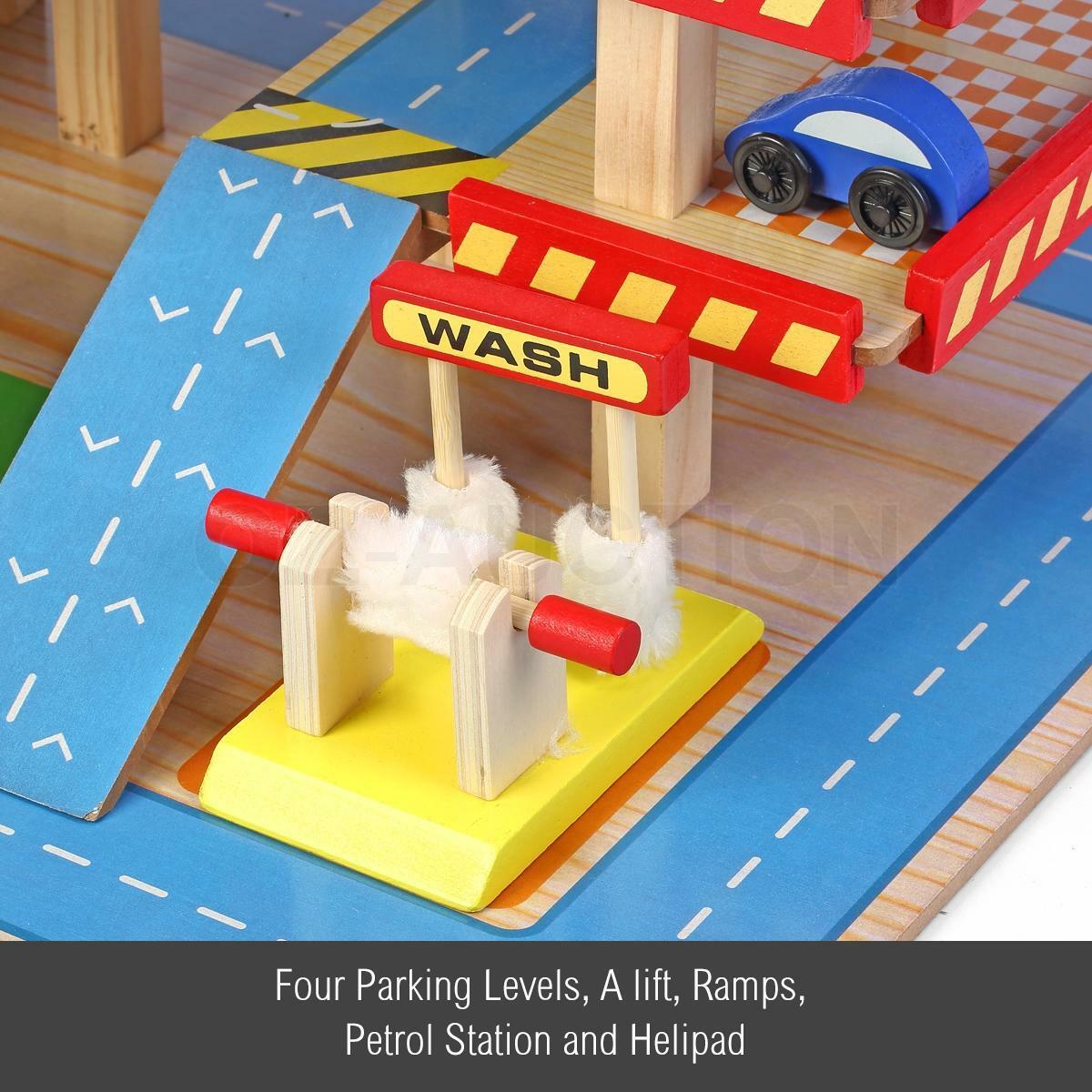 Classic Four-Level Wooden Car Park Set - Slight imperfections