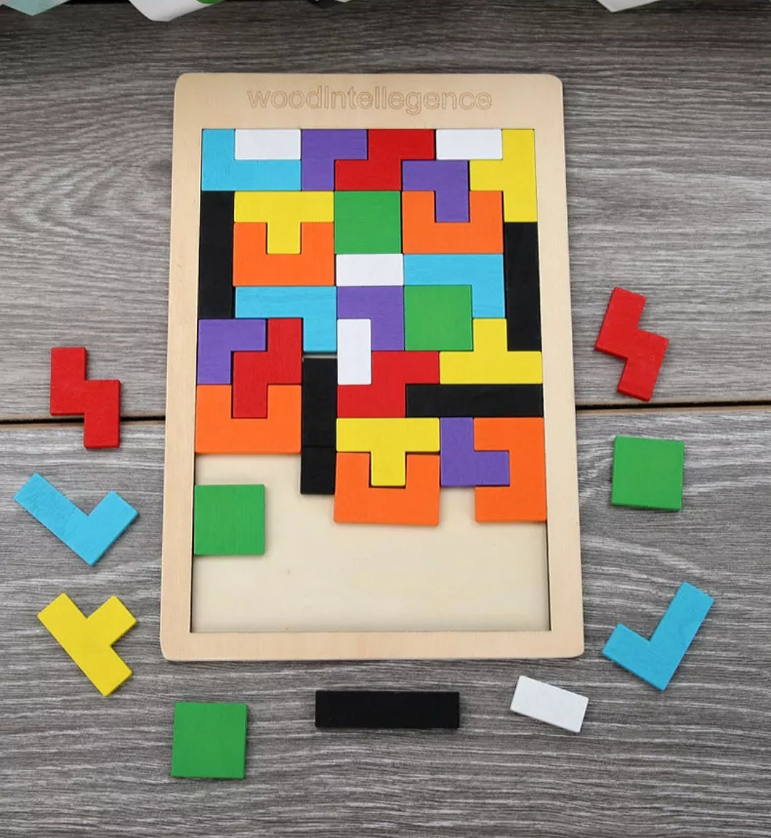 Wooden Tetris Puzzle