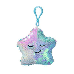 My Bathroom Dua’ Keyring: Flippable Sequins Líght Blue/Pearl