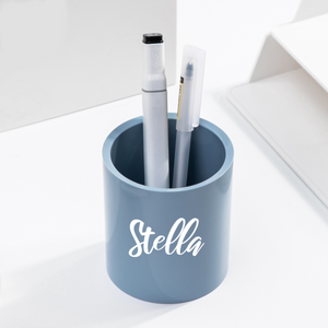 Personalised Pen Holder: Blue cylinder