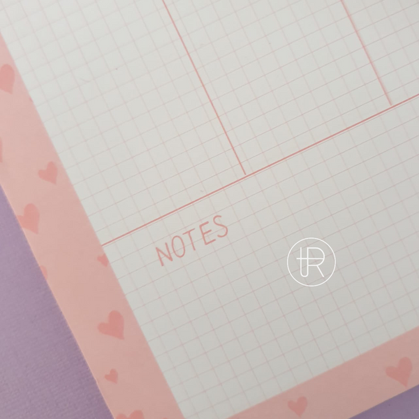 Weekly Desk Planner: Pink